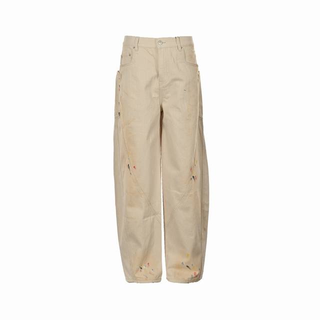 Balenciaga 24Ss Hand-Painted Ink Scimitar Jeans Purely hand-painted ink craftsma