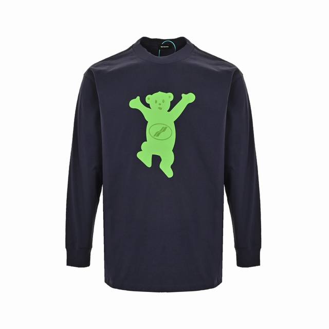 We11 Done Bear Print Long Sleeve T-shirt Data model double-sided cute bear print