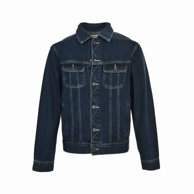 Celine 25Fw denim jacket with back patch Custom-made, high-density cotton twill