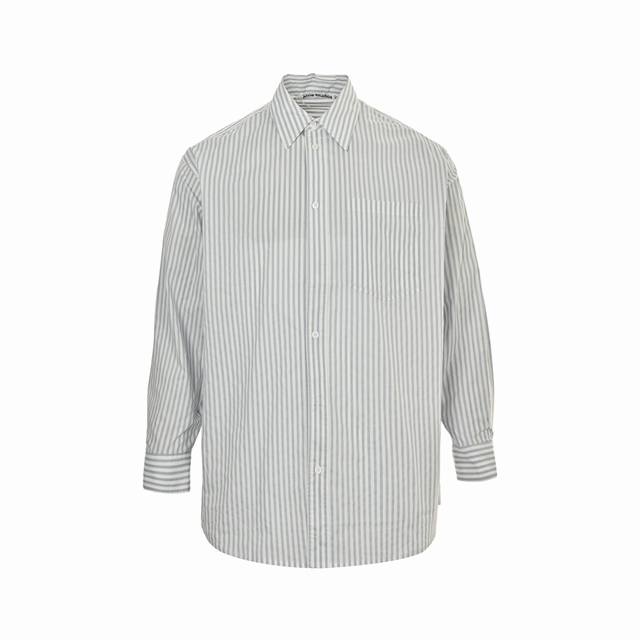 Acne Studios long-sleeved shirt with vertical stripes and letter print on the ba