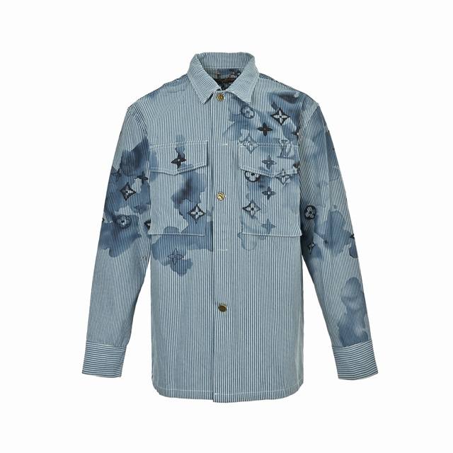 Louis Vuitton Ink and Monochrome Denim Jacket DDD. 1:1 quality, thickened versio