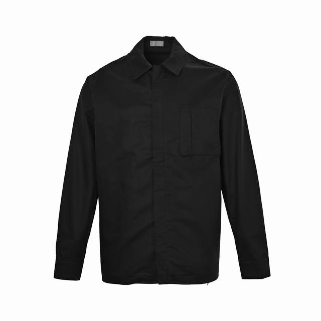 Dior Icon Embroidered Pocket Lapel Jacket is crafted from black gabardine, which