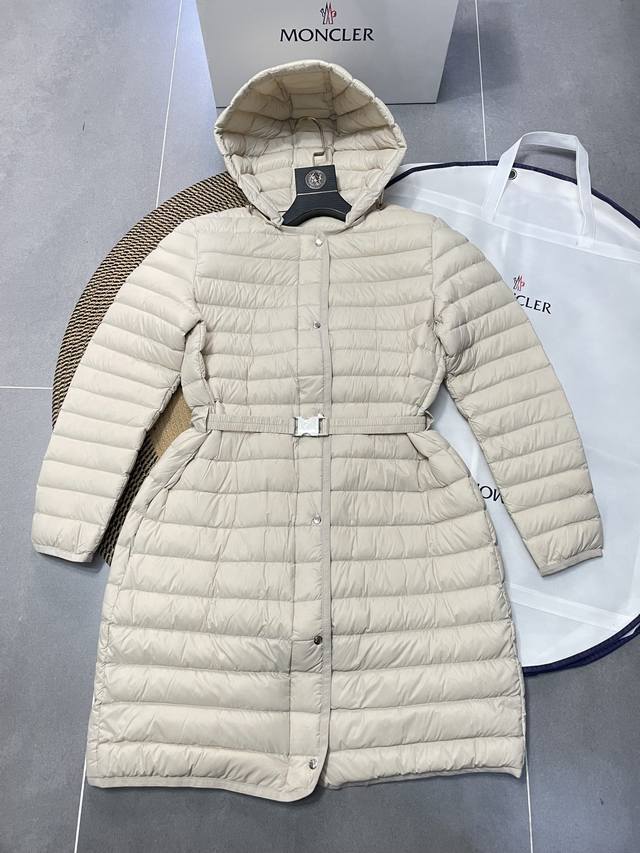 Moncler has launched its latest women's Oredonne mid-length slim-fit belted goos