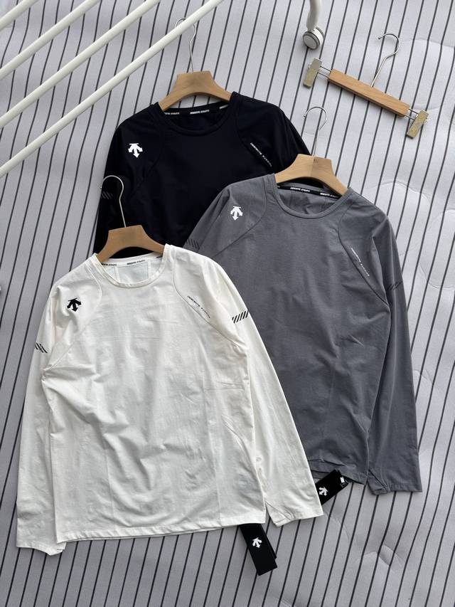 Descente Running Series Men's Long-Sleeved Sweater DDD. 3D Cutting, Lightweight
