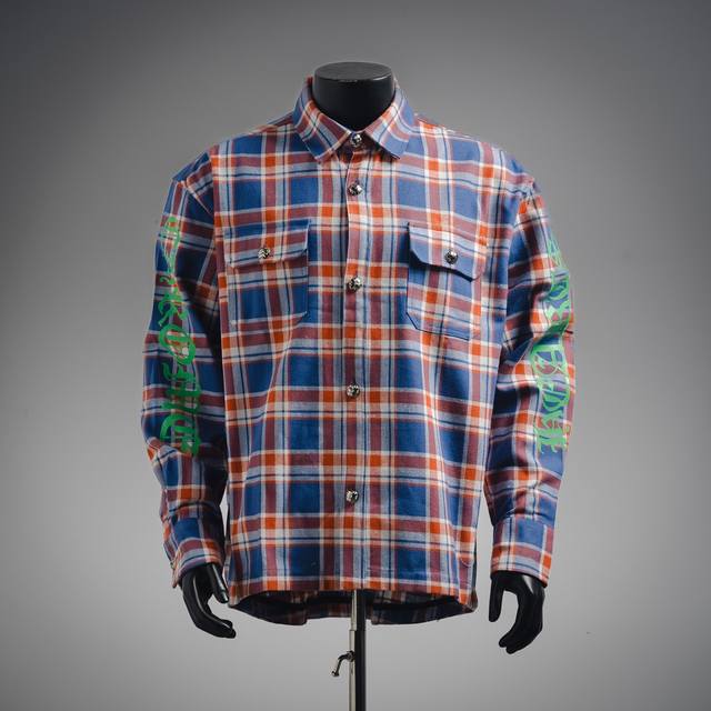 Come Hearts new striped plaid patchwork silver button cardigan shirt jacket Proc