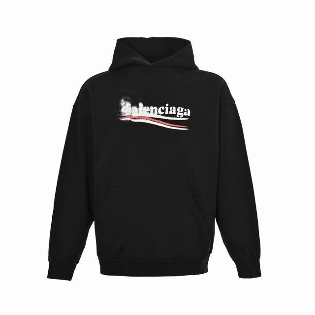 Balenciaga 25Fw Blurred Cola Print Hoodie Black Size: XS-L Print: Printed with i