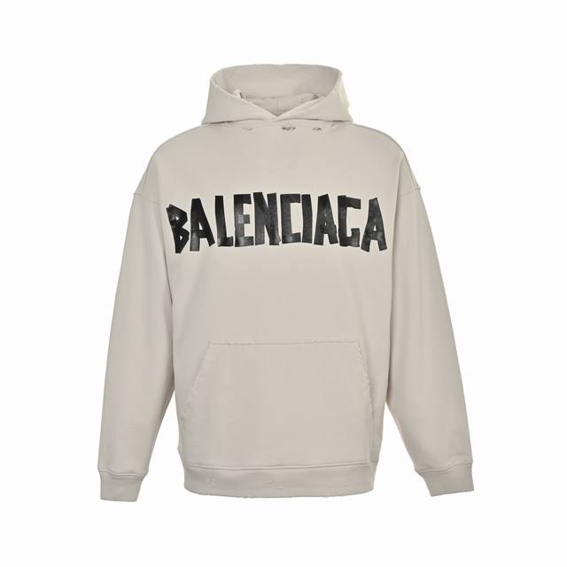 Balenciaga 25Fw Masking Tape Hooded Sweatshirt Balenciaga ripped masking tape le