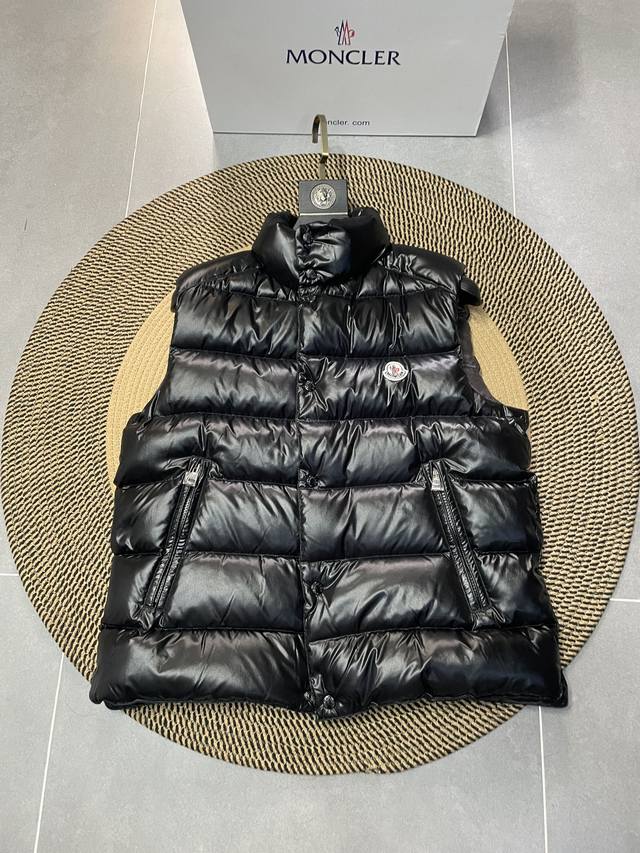 Moncler Stand Collar Hoodless Down VestThis down vest is a classic piece reinter