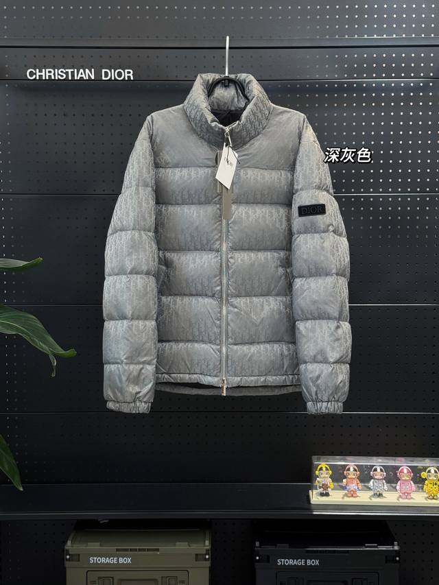 Dark gray DDD, top quality DDD. New Dior 23Fw Oblique stand-up collar down jacke