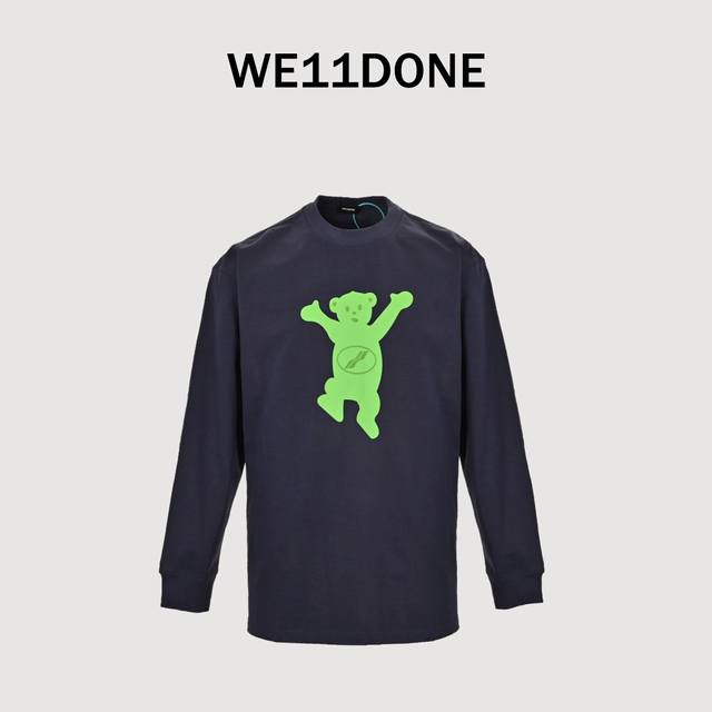 We11Done data-based double-sided cute bear print couple long sleeves Benchmark o