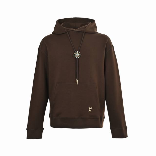 Louis Vuitton turquoise sunflower drawstring hooded sweatshirt Custom-dyed soft