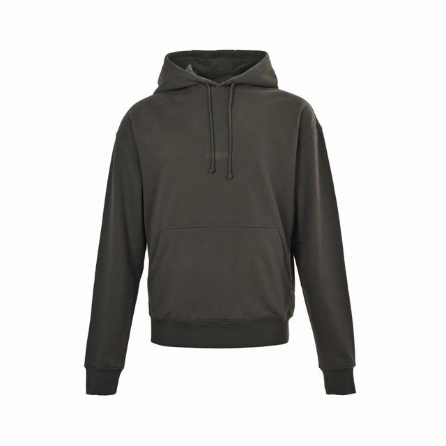 Saint Laurent 25Fw chest embroidered hooded sweatshirt Custom-dyed cotton cation
