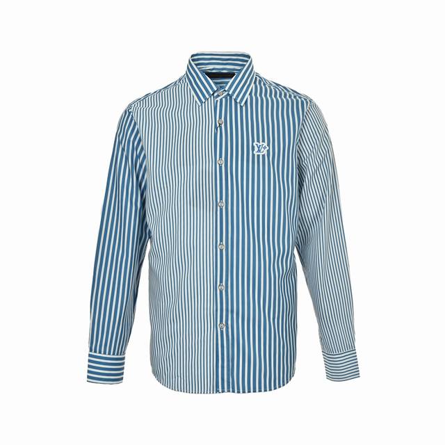 Louis Vuitton 25Fw striped patchwork shirt Authentic 1 0 purchase, custom plain
