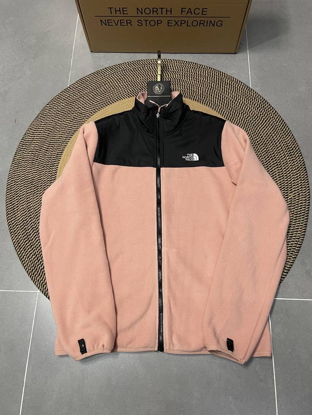 Pink Thenorthface North Face Spliced Fleece Jacket, New Spring, Autumn, and Wint