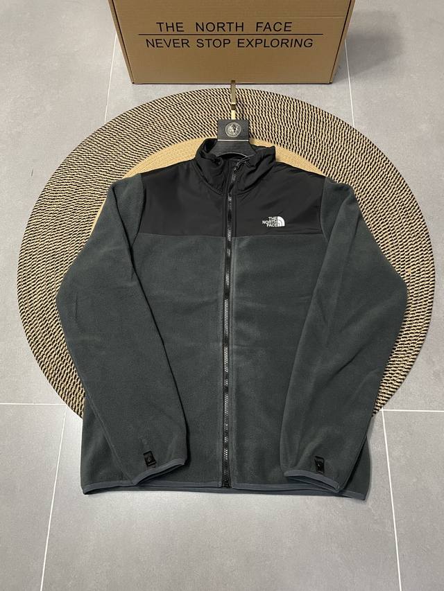 Gray The North Face Spliced Fleece Jacket, a new outdoor sports polar fleece lin