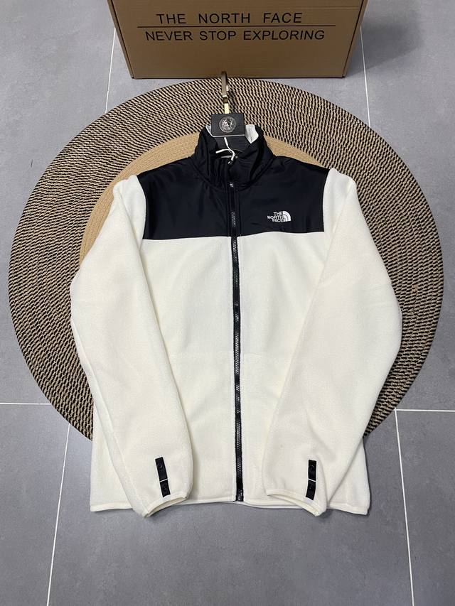 White The North Face Spliced Fleece Jacket, a new outdoor sports polar fleece li