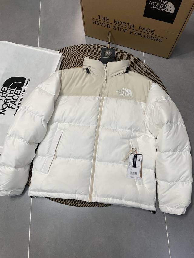 Wheat Splicing White The North Face 1996 Nuptse 1996 Classic American Down Jacke