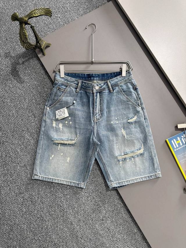 Loewe's 2025 summer new jeans and denim shorts are made of imported Japanese Den