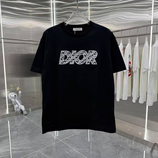 Di 2025 Autumn/Winter new 320g custom fabric round neck short sleeve letter velv