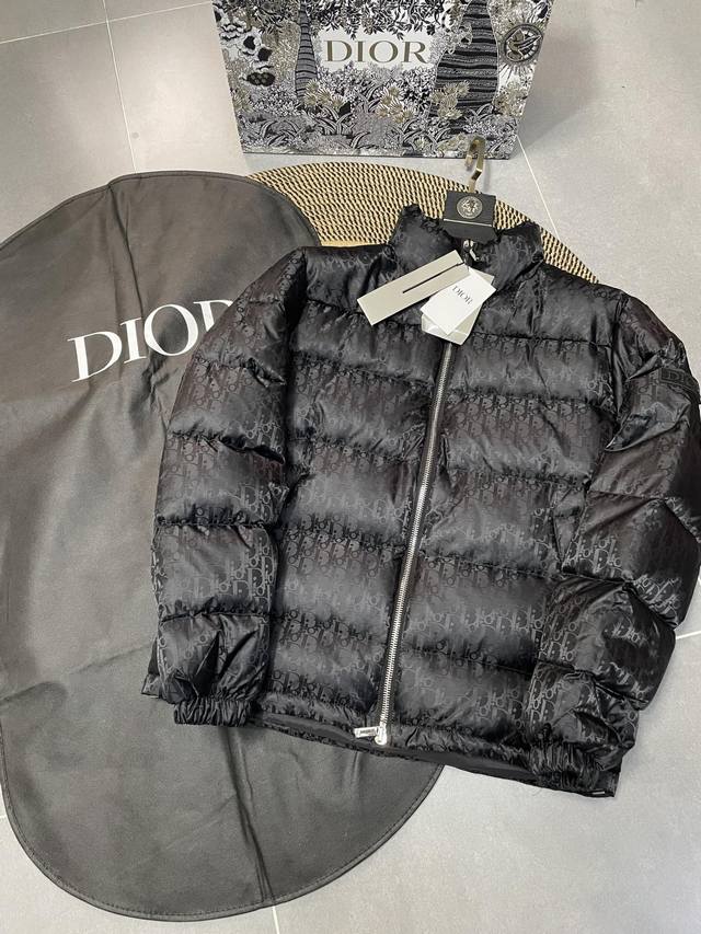 Black Dior 23Fw Oblique stand-up collar down jacket, the same style as the count