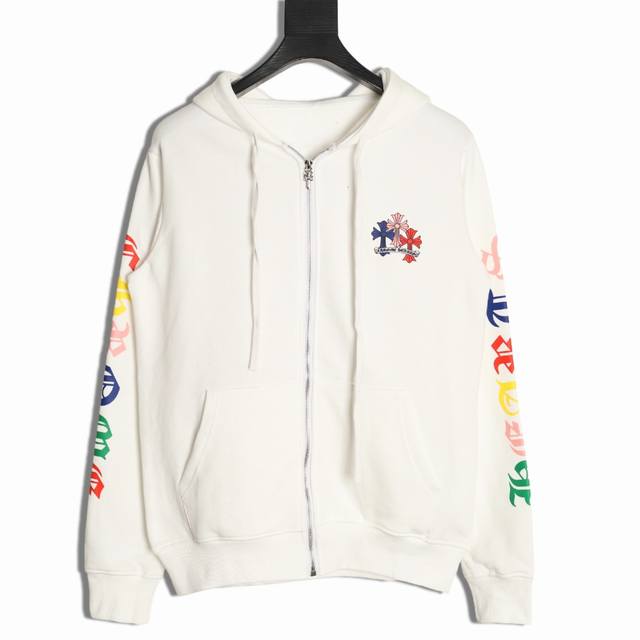 Chrome Hearts 25Fw colorful cross print zipper jacketHeavy weight, high density,