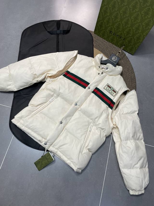 Top-quality replica Gucci official limited edition logo webbing down jacket, a s