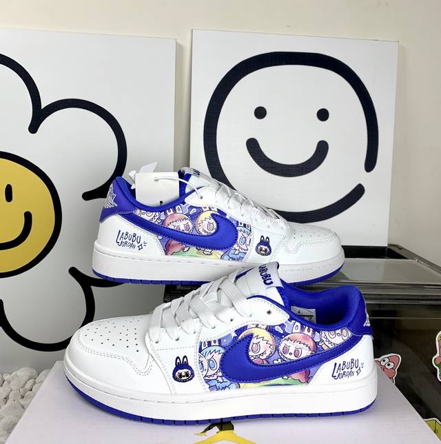 High version of the new Air Jordan 1 Low Aj low-top pull cloth white blue non-s
