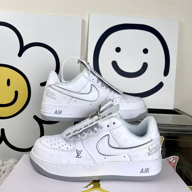 Nk Air Force 1 Low Af1 Air Force One Air Force White Gray Lv cover high version