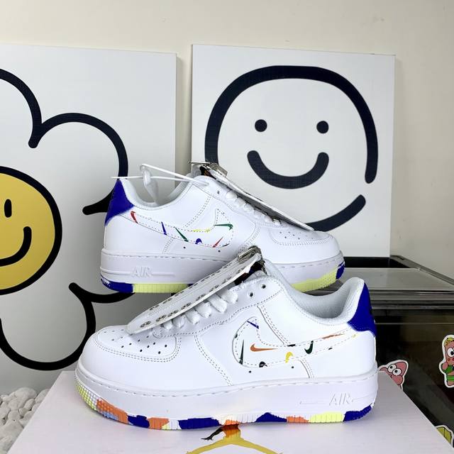 Nk Air Force 1 Low Af1 Air Force One Air Force White and Blue Camouflage Cover H
