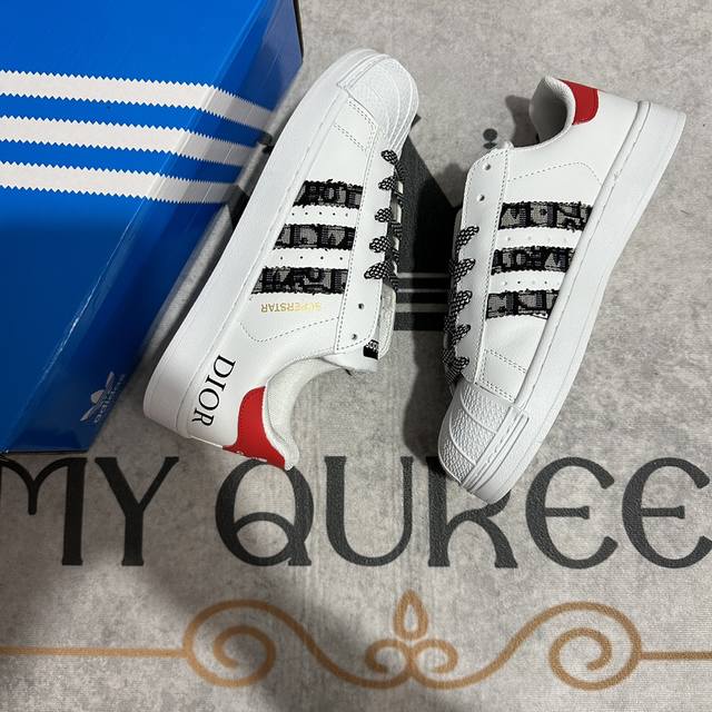 Adidas Adidas shell toe Dior white and red 36-44 sizes men's and women's spot D