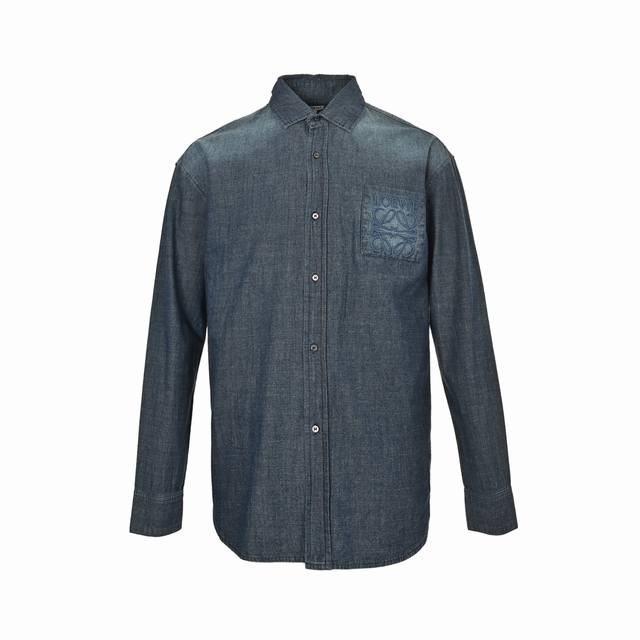 Loewe Anagram gradient embroidered pocket long-sleeved shirt DDD. Custom-made hi