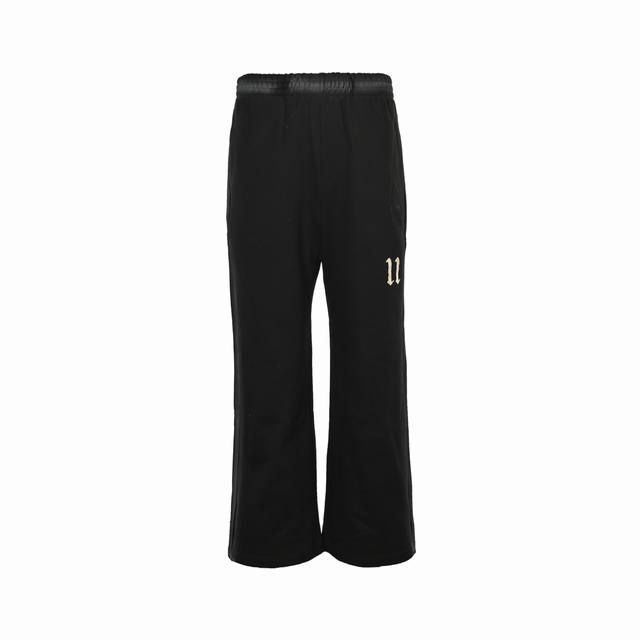We11 Done letter print spray edge washed trousers Exquisite workmanship details