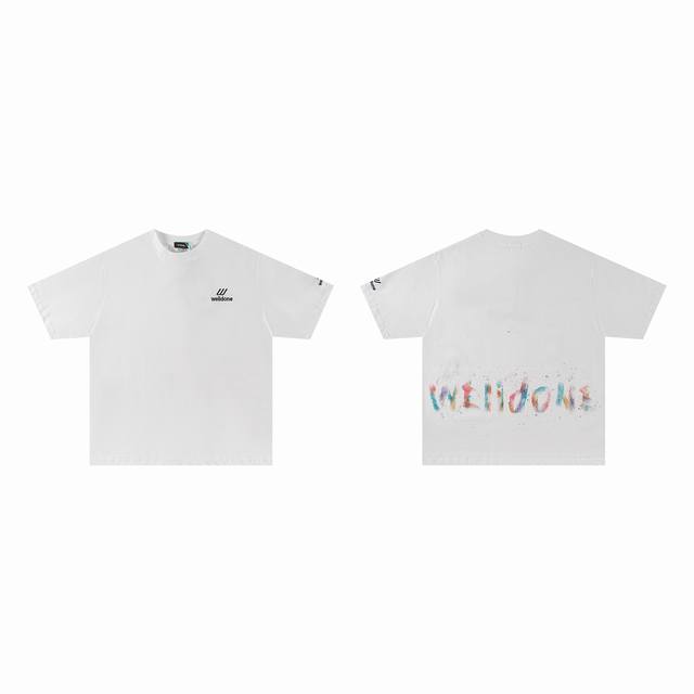Welldone Moon trendy brand M small logo embroidered arm back graffiti letters pu