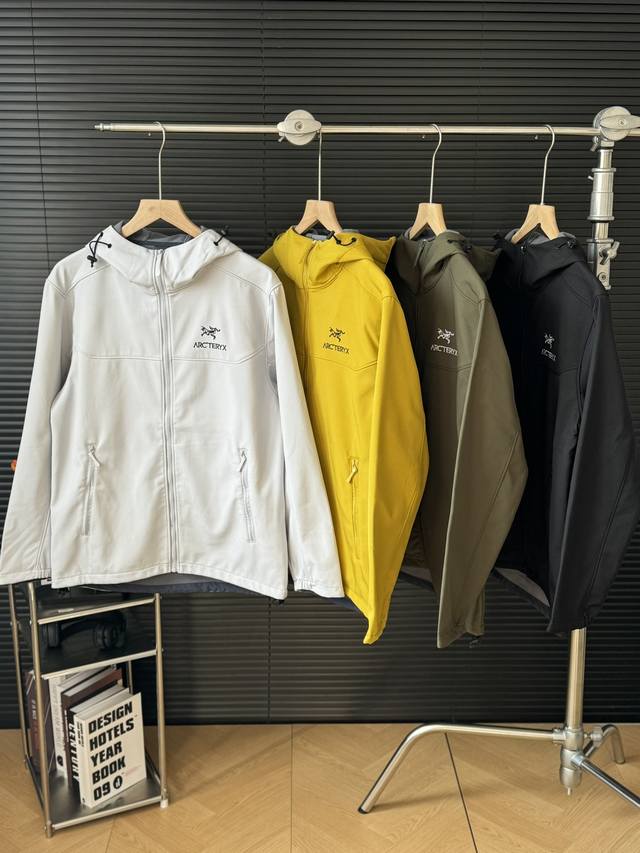 Arc'Teryx Autumn Outdoor Sports Leisure Softshell Fleece Hooded Printed Jacket -