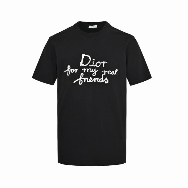 Dior 25Ss embroidered letter short sleeves DDD. Made of woven pure cotton slub f
