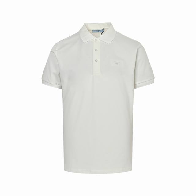 Prada 25Ss Polo shirt with subtle embroidery and small logo. Made from 260g long