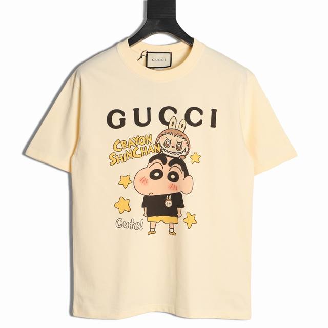 Gucci 25Ss Spring/Summer new Labu Crayon Shin-chan co-branded printed short-slee
