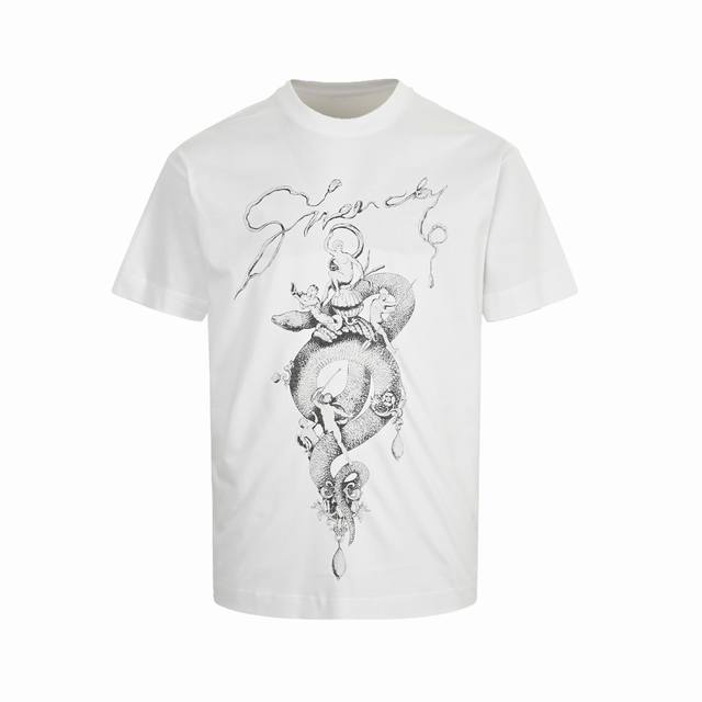 Givenchy 25Ss Year of the Snake Collection printed short-sleeve top is made of %