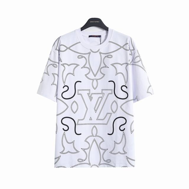 Louis Vuitton 1V 25Ss line monogram full print short-sleeved T-shirt Lv019 A mus