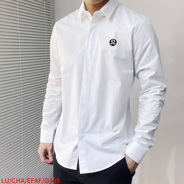 O409 Lu Lululem's latest must-have shirt for men, 100% natural cotton, comfortab