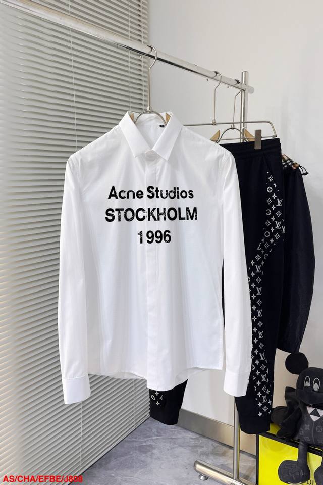 J808 Ac Acne counter's latest must-have long-sleeved shirt for men, 100% natural