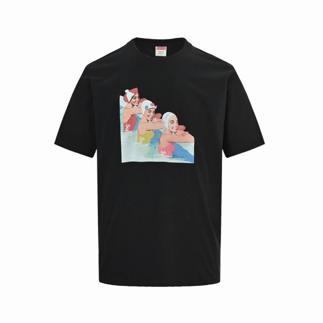 Supreme Ss18 Swimmers Tee Black Swimming Girl Pattern Print Short Sleeve Size:S-