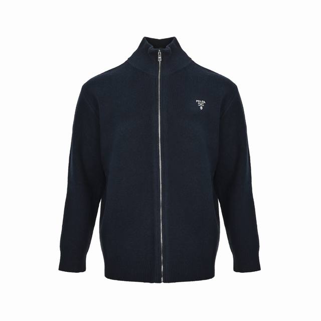 Prada Inverted Triangle Knit Zipper Cardigan Jacket DDD. Originally purchased at