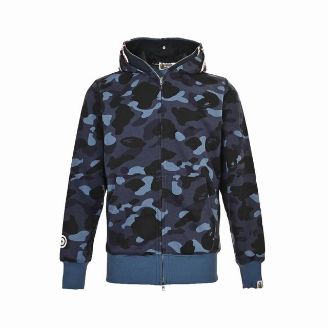 Bape shark and tiger head zipper camouflage jacket DDD. The blue design makes yo