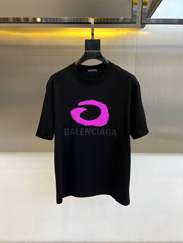 Balenciaga, 2025 new men's short-sleeved T-shirt, made from custom-made importe