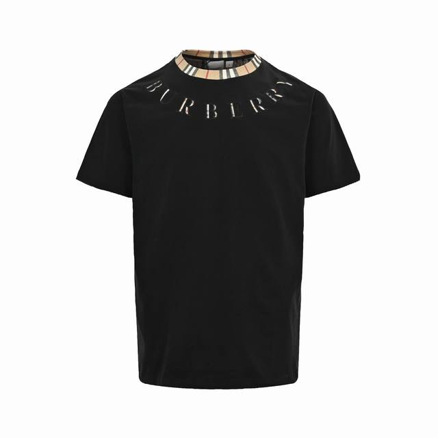 Burberry 24Ss plaid collar with embroidered letters short sleeves DDD. This chec