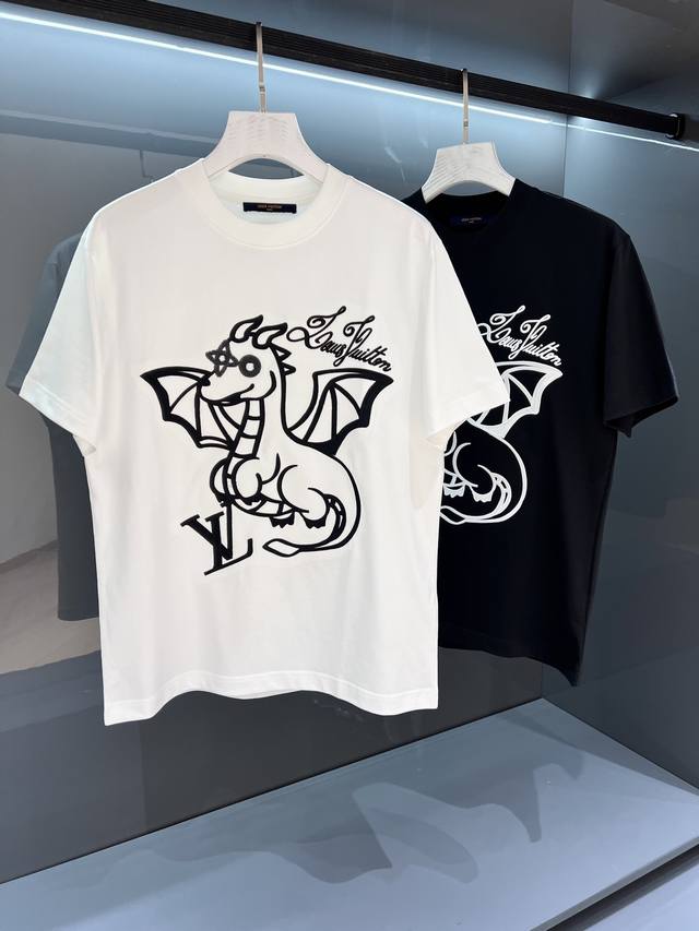 New arrival 2025Ssv Deng printed embroidered logo and monogram round neck Os sh