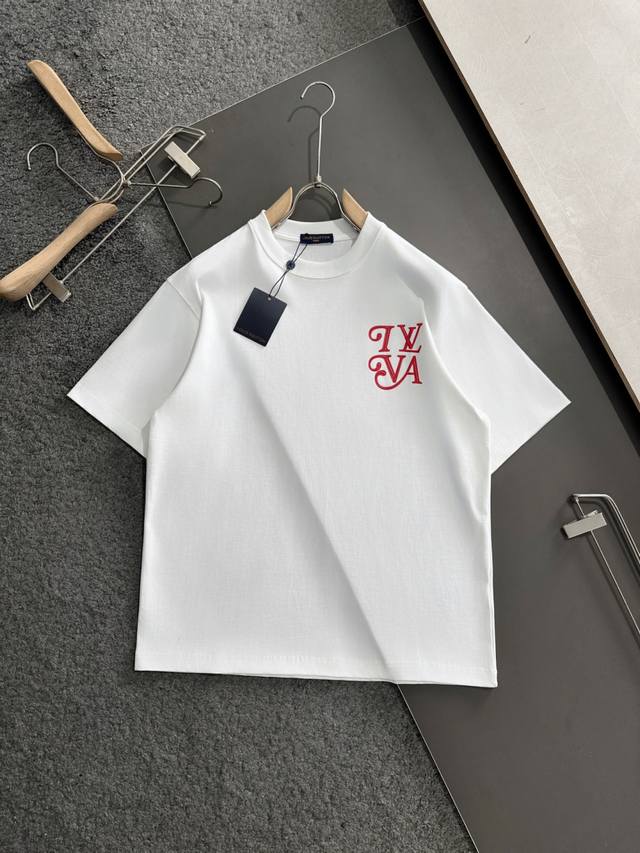 Lv 2025Ss Spring/Summer newest round-neck fashionable short-sleeved T-shirt, syn