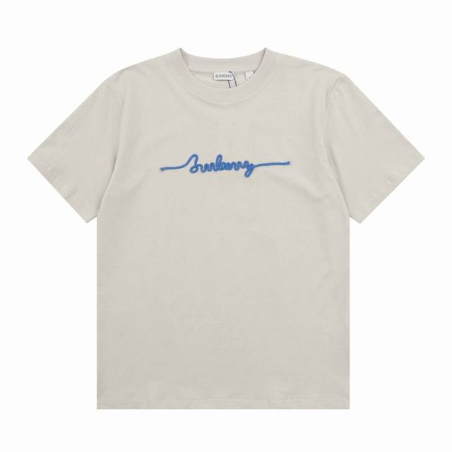 Burberry Burberry woven hemp rope letter logo round neck short sleeve Size: S-Xl