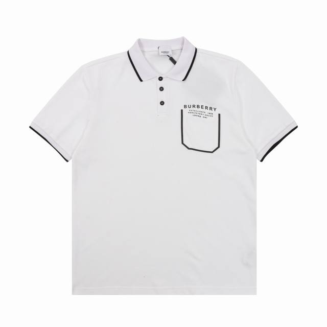 Burberry Burberry chest pocket letter print short-sleeved polo shirt Size: SL DD